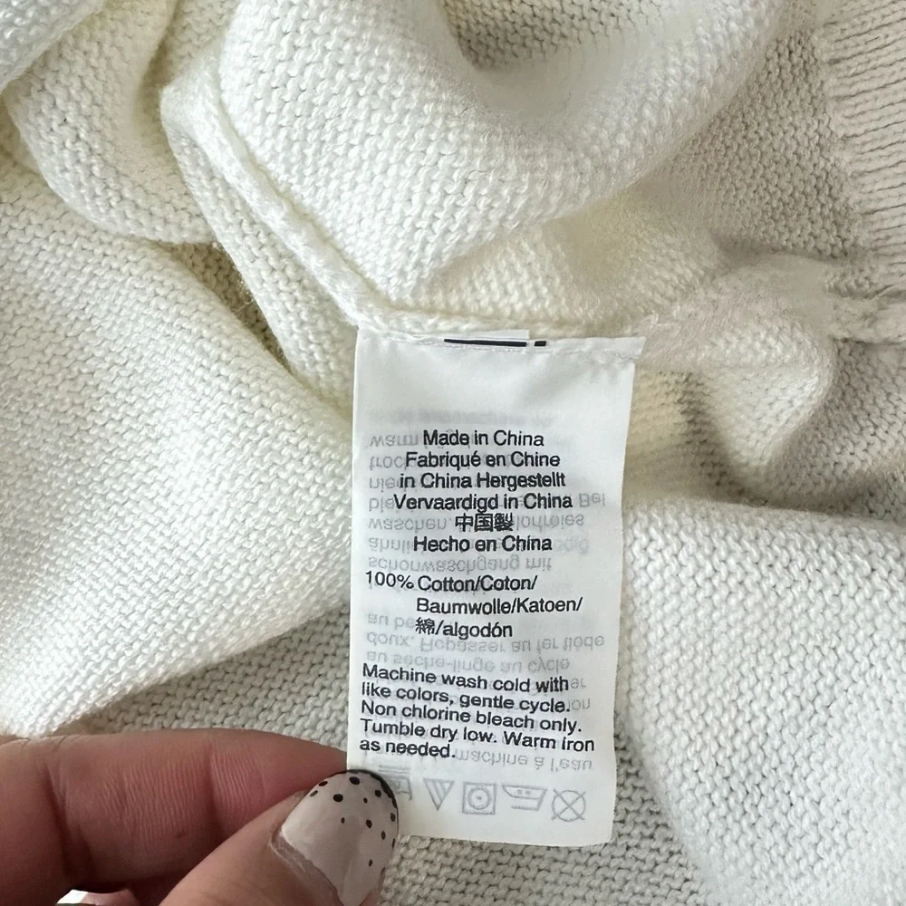 NEW J.Crew Women’s Crewneck Knit Flare Sleeve Sweater in White Sz Small